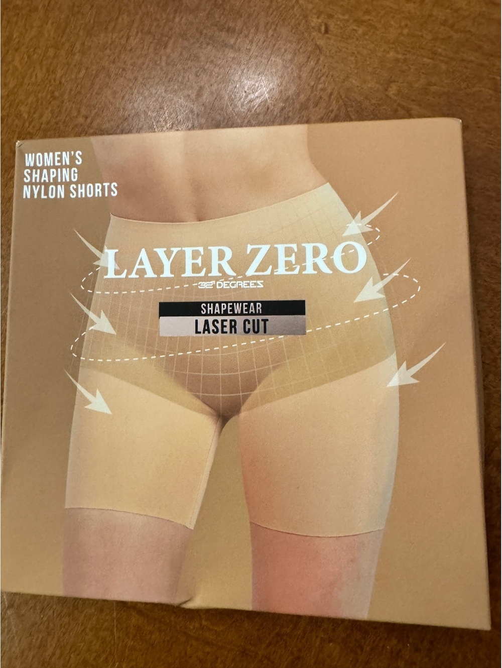 Layer Zero Women's Shaping Nylon Shorts Laser Cut Shapewear XL Beige 3237
